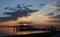 Umbria, Italy, Trasimeno lake, the San Feliciano pier at sunset