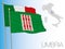 Umbria official regional flag and map, Italy