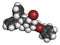 Umeclidinium bromide COPD drug molecule. Atoms are represented as spheres with conventional color coding: hydrogen (white), carbon