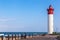 Umhlanga Rocks, South Africa, August 5, 2017: View along the promenade towards the lighthouse