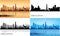 Umm al-Quwain city skyline silhouettes Set