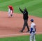 Umpire declaring safe, Welcome to polar park, woosox baseball team, Worcester, ma