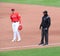 Umpire pep talk Welcome to polar park, woosox baseball team, Worcester, ma