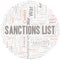 Un Sanctions word cloud. Vector made with the text only.