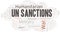 Un Sanctions word cloud. Vector made with the text only.