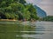 Unacquainted tourist kayaking on namsong river at vangvieng city Laos.