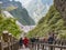 :Unacquainted Tourists climb up and down to heaven gate cave on heaven gate  stairs 999 step on tianmen mountain national park