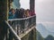 Unacquainted Tourists on Heaven gate cave tianmen mountain national park at Zhangjiajie city china.