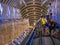 Unacquainted Tourists in tianmen mountain tunnels escalator to heaven gate on Tianmen  tianmen mountain