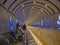 Unacquainted Tourists in tianmen mountain tunnels escalator to heaven gate on Tianmen  tianmen mountain national park at Zhangjiaj