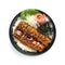 Unagi Don Grilled Eel Rice Bowl decorate Seaweed pickled ginger carved vegetable Japanese Food