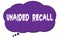 UNAIDED RECALL text written on a violet cloud bubble