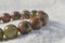 unakite bracelet , Pink Green Creativity Stone Genuine Round.