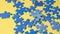 unassembled blue puzzles. general background