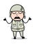 Unaware - Cute Army Man Cartoon Soldier Vector Illustration