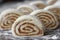 Unbaked cinamon rolls before baking