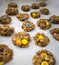 Unbaked cookies on baking tray