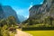 The unbelievable landscape with canyon in Lauterbrunnen in the