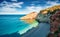 Unbelievable spring view of Porto Katsiki Beach. Colorful morning seascape of Ionian sea. Picturesque outdoor scene of Lefkada