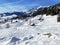 Unbelievably beautiful winter atmosphere on the pastures and hills of the Swiss Alps in the Obertoggenburg region, Unterwasser