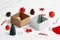 Unboxing Christmas gifts with decorations concept