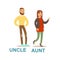 Uncle And Aunt, Happy Family Having Good Time Together Illustration