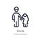 uncle outline icon. isolated line vector illustration from family relations collection. editable thin stroke uncle icon on white