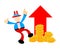 uncle sam america and economy finance growth arrow cartoon doodle flat design vector illustration
