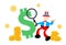 uncle sam america and money dollar cartoon doodle flat design vector illustration