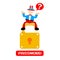 uncle sam america and password security padlock cartoon doodle flat design vector illustration