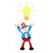 uncle sam america people man and lamp idea cartoon doodle flat design vector illustration