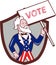 Uncle Sam American Placard Vote Crest Cartoon