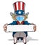 Uncle Sam Holding a Sign - Surgical Mask