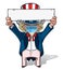 Uncle Sam Holding Up a Sign - Surgical Mask