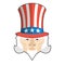 Uncle Sam icon. Patriotic American hero. USA National Male. Illustration for independence day America. USA political figure.