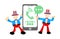 Uncle sam and phone call flat design