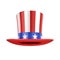 Uncle Sam\'s american hat isolated on white