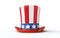 Uncle Sam`s hat on white background