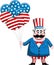 Uncle Sam with USA Flag Balloons