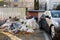 Uncollected garbage in the suburbs in Cluj Napoca, Romania