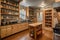 uncomplicated kitchen with efficient layout and well-stocked pantry