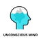 Unconscious Mind icon, flat thin line vector illustration