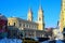 Unconventional view of the Cathedral of the Divine Savior in Ostrava, February 15, 2021, Ostrava, North Moravia, Czech Republic