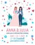 Unconventional wedding invitation. Gay, bisexual and transgender people marriage.