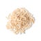 Uncooked brown rice on white background