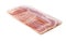 Uncooked cured side bacon slices