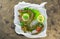 Uncooked eel fish, conger,parsley, salt and lemon - ingredients for cooking