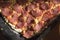 Uncooked Gourmet Salami Pizza on Square Pan