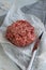 Uncooked ground meat, Homemade minced beef