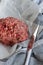 Uncooked ground meat, Homemade minced beef